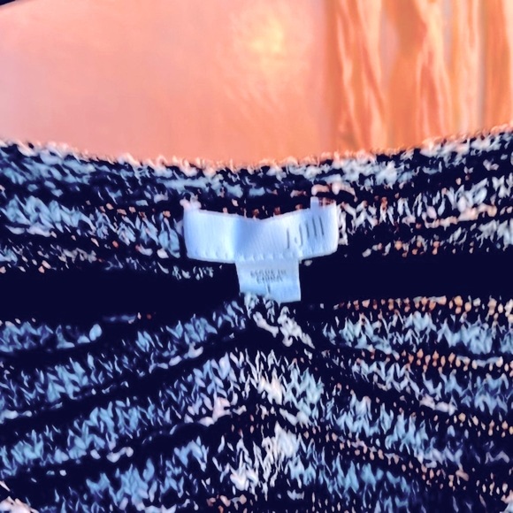 ⭐️J.JILL Varigate Striped Sweater, Black Marled, Sz. L, Crew Neck, 3/4 Sleeves 👓 - Picture 4 of 12